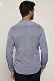Slim Fit Hakim Yaka Pamuklu Kolay Ütü Erkek Gri Gömlek