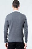 Tudors Slim Fit Dar Kesim V Yaka Pamuklu Erkek Kaz