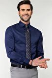 Tudors Slim Fit Dar Kesim Düz Erkek Gömlek