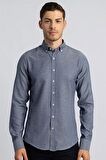 Tudors Slim Fit Dar Kesim Oxford Spor Erkek Gömlek