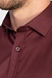 Tudors Slim Fit Dar Kesim Likralı Düz Saten Erkek Gömlek
