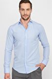 Tudors Slim Fit Dar Kesim Düz Erkek Gömlek