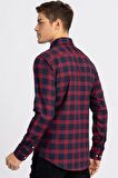 Tudors Slim Fit Dar Kesim Kareli Erkek Gömlek