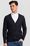 Tudors slim fit düğmeli erkek hırka