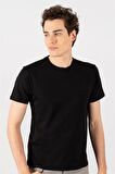 Tudors Slim Fit Dar Kesim Bisiklet Yaka Düz basic Kısa Kol T-Shirt