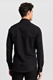 Tudors Slim Fit Dar Kesim Uzun Kol Erkek Kot Gömlek
