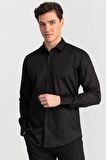 Tudors Slim Fit Dar Kesim Pamuk Saten, Erkek Gömlek