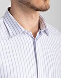 Tudors Slim Fit Dar Kesim Çizgili Oxford Spor Gömlek