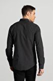 Tudors Slim Fit Dar Kesim Çizgili Oxford Spor Gömlek