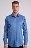 Tudors Modern Slim Fit Düz Saten Erkek Gömlek