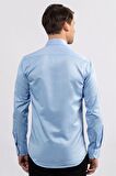 Tudors Modern Slim Fit Düz Saten Erkek Gömlek