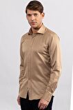 Tudors Modern Slim Fit Düz Saten Erkek Gömlek