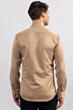 Tudors Modern Slim Fit Düz Saten Erkek Gömlek