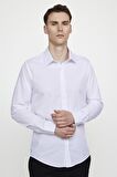 Tudors Modern Slim Fit Pamuklu Kolay Ütü Erkek Beyaz Gömlek