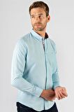 Tudors Slim Fit Dar Kesim Uzun Kol Poplin Oxford