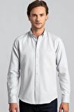 Tudors Slim Fit Dar Kesim Uzun Kol Poplin Oxford