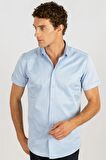 Tudors Modern Slim Fit Kısa Kol Kravat Yaka Gömlek