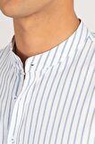 Tudors Slim Fit Uzun Kol Çizgili Hakim Yaka Erkek Gömlek