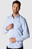 Tudors Modern Slim Fit Dar Kesim Armürlü Erkek Gömlek