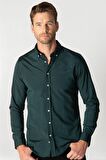 Tudors Slim Fit Uzun Kol Çizgili Spor Yaka Poplin Erkek Gömlek