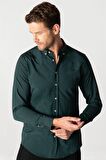 Tudors Slim Fit Uzun Kol Çizgili Spor Yaka Poplin Erkek Gömlek
