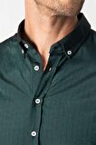 Tudors Slim Fit Uzun Kol Çizgili Spor Yaka Poplin Erkek Gömlek