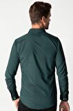 Tudors Slim Fit Uzun Kol Çizgili Spor Yaka Poplin Erkek Gömlek