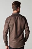 Modern Slim Fit Dar Kesim Armürlü Erkek Gömlek