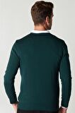 Tudors Slim Fit Dar Kesim V Yaka Pamuklu Erkek Kazak