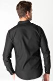 Tudors Slim Fit Dar Kesim Uzun Kol Erkek Kot Gömlek