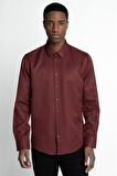 Tudors Modern Slim Fit Dar Kesim Pamuklu Kolay Ütülenebilir Armürlü Erkek Gömlek