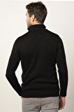 Tudors Slim Fit Dar Kesim Dik Yaka Fermuarlı Erkek Kazak