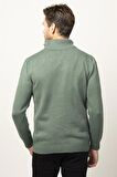 Tudors Slim Fit Dar Kesim Dik Yaka Fermuarlı Erkek Kazak