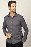 Tudors Modern Fit Uzun Kol Armürlü Kravatlık Erkek Gömlek