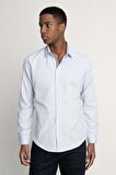 Tudors Slim Fit Uzun Kol Oxford Doku Armürlü Biyeli Erkek Gömlek