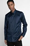Tudors Modern Fit %100 Cotton Armürlü Premium Seri Erkek Gömlek