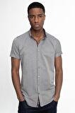 Tudors Slim Fit Kısa Kol Düğmeli Yaka Poplin Oxford Erkek Gömlek
