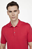 Erkek Slim Fit Dar Kesim Pamuklu Örme Triko Pembe Polo Yaka Tişört