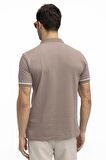 Tudors Erkek Polo Yaka Slim Fit Pamuk Fermuarlı Pike  Tişört