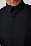 Erkek Slim Fit Dar Kesim Düz Siyah Gömlek