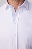 Klasik Fit Spor Yaka Armürlü Oxford Garnili Beyaz Erkek Gömlek