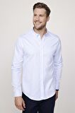 Slim Fit Pamuklu Kolay Ütü Desenli Erkek Mavi Gömlek
