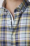 Slim Fit Kareli Pamuklu Kolay Ütü Erkek Gömlek