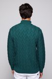 Slim Fit Dar Kesim Tam Balıkçı Yaka Desenli Erkek Triko Kazak