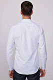 Slim Fit Uzun Kollu Çizgili Yaka Düğmeli Erkek Gömlek
