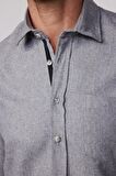 Klasik Fit Armürlü Spor Yaka Düz Oduncu Gri Erkek Gömlek