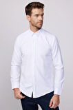 Modern Slim Fit Pamuklu Kolay Ütü Armürlü Erkek Gömlek