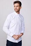 Modern Slim Fit Pamuklu Kolay Ütü Armürlü Erkek Gömlek