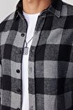 Slim Fit Dar Kesim Kareli Oduncu Erkek Gömlek