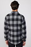 Slim Fit Dar Kesim Kareli Oduncu Erkek Gömlek